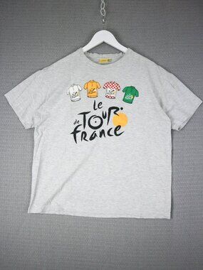 Le Tour France Biking Vintage Tee Mens XL Gray